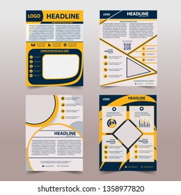 Business abstract vector template. Brochure design, cover layout, annual report, poster, flyer in A4 with geometric shapes for tech