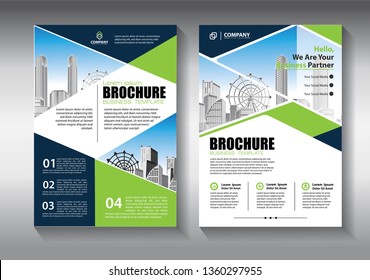 Business abstract vector template. Brochure design, cover modern layout, annual report, poster, flyer in A4 with colorful triangles, geometric shapes for tech, science, market with light background