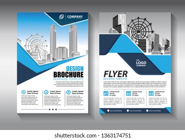 Business abstract vector template. Brochure design, cover modern layout, annual report, poster, flyer in A4 with colorful triangles, geometric shapes for tech, science, market with light background