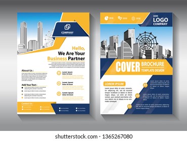 Business abstract vector template. Brochure design, cover modern layout, annual report, poster, flyer in A4 with colorful triangles, geometric shapes for tech, science, market with light background