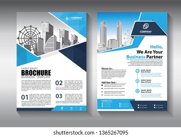 Business abstract vector template. Brochure design, cover modern layout, annual report, poster, flyer in A4 with colorful triangles, geometric shapes for tech, science, market with light background