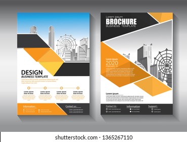 Business abstract vector template. Brochure design, cover modern layout, annual report, poster, flyer in A4 with colorful triangles, geometric shapes for tech, science, market with light background