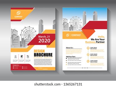 Business abstract vector template. Brochure design, cover modern layout, annual report, poster, flyer in A4 with colorful triangles, geometric shapes for tech, science, market with light background