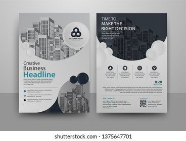 Business abstract vector template for Brochure, AnnualReport, Magazine, Poster, Corporate Presentation, Portfolio, Flyer, Market, infographic with blue color size A4, Front and back