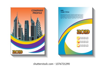 Business abstract vector template. Brochure design, cover modern layout, annual report, poster, flyer in A4 with colorful triangles, geometric shapes for tech, science, market with light background