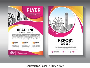 Business abstract vector template. Brochure design, cover modern layout, annual report, poster, flyer in A4 with colorful triangles, geometric shapes for tech, science, market with light background