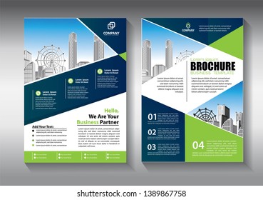 Business abstract vector template. Brochure design, cover modern layout, annual report, poster, flyer in A4 with colorful triangles, geometric shapes for tech, science, market with light background
