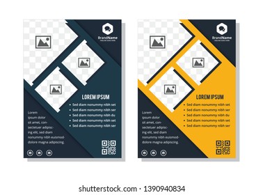 Business abstract vector template. Brochure design, cover modern layout, annual report, poster, flyer in A4 with colorful triangles, geometric shapes for tech, science, market with light background 