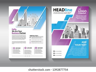 Business abstract vector template. Brochure design, cover modern layout, annual report, poster, flyer in A4 with colorful triangles, geometric shapes for tech, science, market with light background