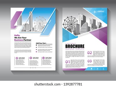 Business abstract vector template. Brochure design, cover modern layout, annual report, poster, flyer in A4 with colorful triangles, geometric shapes for tech, science, market with light background