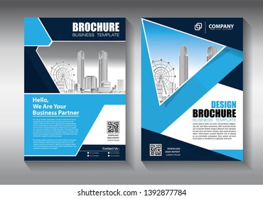 Business abstract vector template. Brochure design, cover modern layout, annual report, poster, flyer in A4 with colorful triangles, geometric shapes for tech, science, market with light background