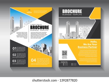 Business abstract vector template. Brochure design, cover modern layout, annual report, poster, flyer in A4 with colorful triangles, geometric shapes for tech, science, market with light background