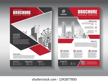 Business abstract vector template. Brochure design, cover modern layout, annual report, poster, flyer in A4 with colorful triangles, geometric shapes for tech, science, market with light background