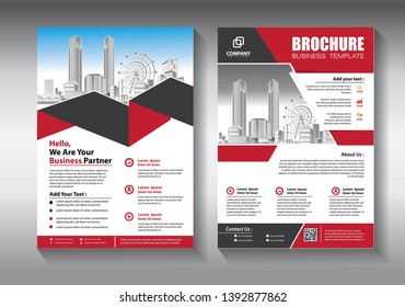 Business abstract vector template. Brochure design, cover modern layout, annual report, poster, flyer in A4 with colorful triangles, geometric shapes for tech, science, market with light background