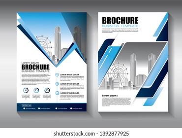 Business abstract vector template. Brochure design, cover modern layout, annual report, poster, flyer in A4 with colorful triangles, geometric shapes for tech, science, market with light background