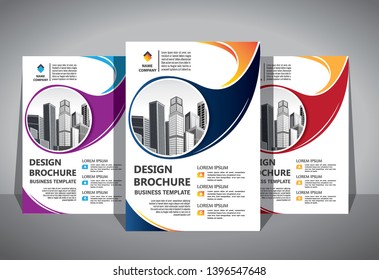 Business abstract vector template. Brochure design, cover modern layout, annual report, poster, flyer in A4 with colorful geometric shapes for tech, science, market with light background