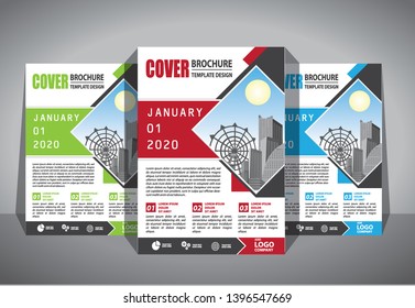 Business abstract vector template. Brochure design, cover modern layout, annual report, poster, flyer in A4 with colorful geometric shapes for tech, science, market with light background