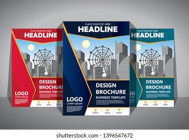 Business abstract vector template. Brochure design, cover modern layout, annual report, poster, flyer in A4 with colorful geometric shapes for tech, science, market with light background