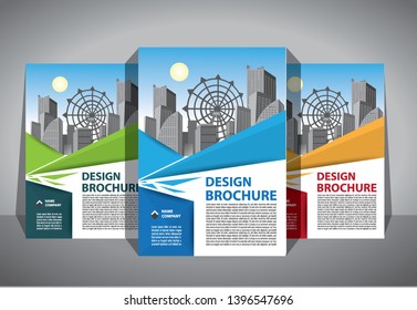 Business abstract vector template. Brochure design, cover modern layout, annual report, poster, flyer in A4 with colorful triangles, geometric shapes for tech, science, market with light background