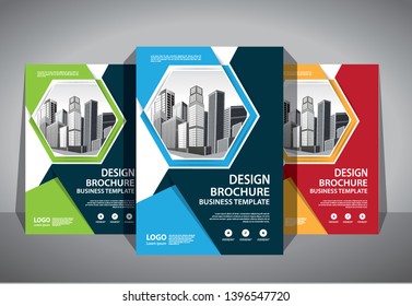 Business abstract vector template. Brochure design, cover modern layout, annual report, poster, flyer in A4 with colorful geometric shapes for tech, science, market with light background