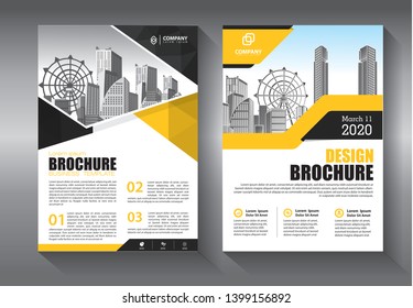 Business abstract vector template. Brochure design, cover modern layout, annual report, poster, flyer in A4 with colorful triangles, geometric shapes for tech, science, market with light background