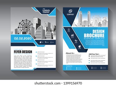 Business abstract vector template. Brochure design, cover modern layout, annual report, poster, flyer in A4 with colorful triangles, geometric shapes for tech, science, market with light background