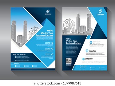 Business abstract vector template. Brochure design, cover modern layout, annual report, poster, flyer in A4 with colorful triangles, geometric shapes for tech, science, market with light background