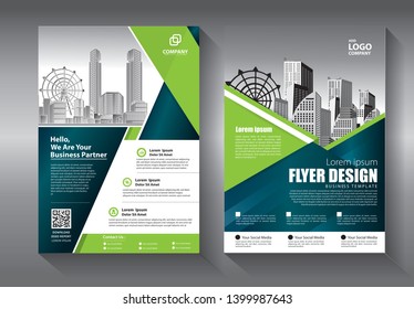 Business abstract vector template. Brochure design, cover modern layout, annual report, poster, flyer in A4 with colorful triangles, geometric shapes for tech, science, market with light background