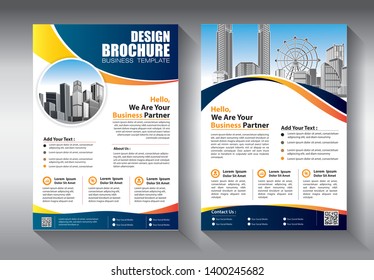 Business abstract vector template. Brochure design, cover modern layout, annual report, poster, flyer in A4 with colorful triangles, geometric shapes for tech, science, market with light background