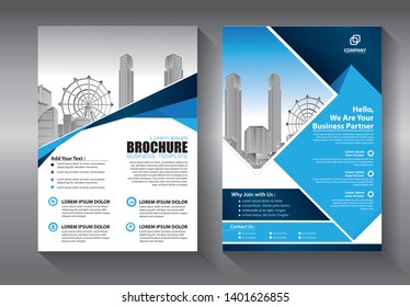 Business abstract vector template. Brochure design, cover modern layout, annual report, poster, flyer in A4 with colorful triangles, geometric shapes for tech, science, market with light background