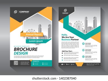 Business abstract vector template. Brochure design, cover modern layout, annual report, poster, flyer in A4 with colorful triangles, geometric shapes for tech, science, market with light background