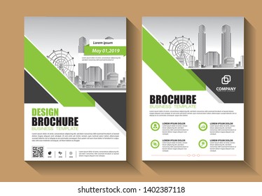 Business abstract vector template. Brochure design, cover modern layout, annual report, poster, flyer in A4 with colorful triangles, geometric shapes for tech, science, market with light background