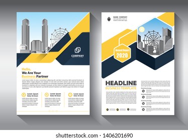 Business abstract vector template. Brochure design, cover modern layout, annual report, poster, flyer in A4 with colorful triangles, geometric shapes for tech, science, market with light background