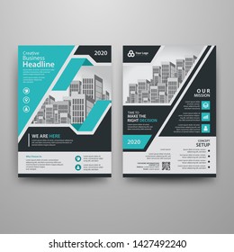 Business abstract vector template for Brochure, AnnualReport, Magazine, Poster, Corporate Presentation, Portfolio, Flyer, Market, infographic with blue color size A4, Front and back.