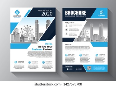 Business abstract vector template. Brochure design, cover modern layout, annual report, poster, flyer in A4 with colorful triangles, geometric shapes for tech, science, market with light background