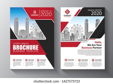 Business abstract vector template. Brochure design, cover modern layout, annual report, poster, flyer in A4 with colorful triangles, geometric shapes for tech, science, market with light background
