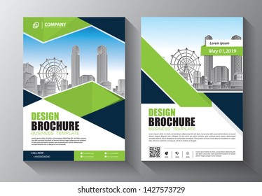 Business abstract vector template. Brochure design, cover modern layout, annual report, poster, flyer in A4 with colorful triangles, geometric shapes for tech, science, market with light background