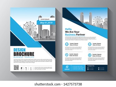 Business abstract vector template. Brochure design, cover modern layout, annual report, poster, flyer in A4 with colorful triangles, geometric shapes for tech, science, market with light background