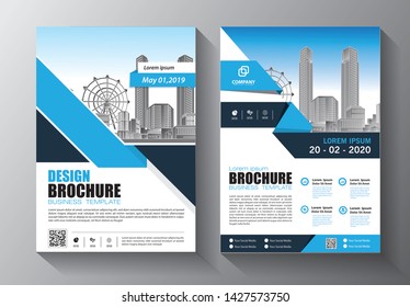 Business abstract vector template. Brochure design, cover modern layout, annual report, poster, flyer in A4 with colorful triangles, geometric shapes for tech, science, market with light background