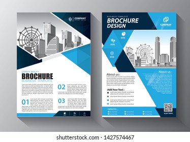Business abstract vector template. Brochure design, cover modern layout, annual report, poster, flyer in A4 with colorful triangles, geometric shapes for tech, science, market with light background