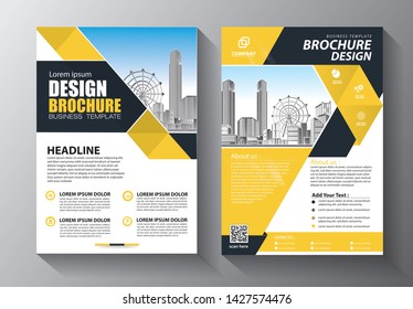 Business abstract vector template. Brochure design, cover modern layout, annual report, poster, flyer in A4 with colorful triangles, geometric shapes for tech, science, market with light background