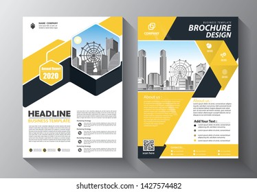Business abstract vector template. Brochure design, cover modern layout, annual report, poster, flyer in A4 with colorful triangles, geometric shapes for tech, science, market with light background