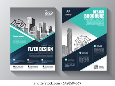 Business abstract vector template. Brochure design, cover modern layout, annual report, poster, flyer in A4 with colorful triangles, geometric shapes for tech, science, market with light background