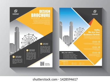 Business abstract vector template. Brochure design, cover modern layout, annual report, poster, flyer in A4 with colorful triangles, geometric shapes for tech, science, market with light background