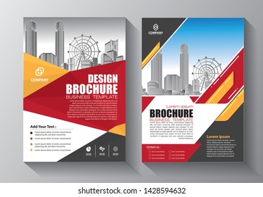 Business abstract vector template. Brochure design, cover modern layout, annual report, poster, flyer in A4 with colorful triangles, geometric shapes for tech, science, market with light background