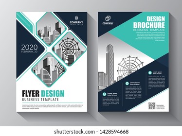 Business abstract vector template. Brochure design, cover modern layout, annual report, poster, flyer in A4 with colorful triangles, geometric shapes for tech, science, market with light background