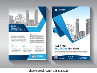 Business abstract vector template. Brochure design, cover modern layout, annual report, poster, flyer in A4 with colorful triangles, geometric shapes for tech, science, market with light background