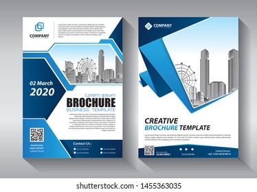 Business abstract vector template. Brochure design, cover modern layout, annual report, poster, flyer in A4 with colorful triangles, geometric shapes for tech, science, market with light background