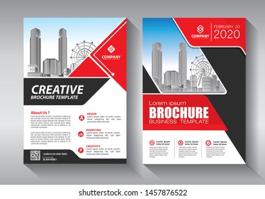 Business abstract vector template. Brochure design, cover modern layout, annual report, poster, flyer in A4 with colorful triangles, geometric shapes for tech, science, market with light background