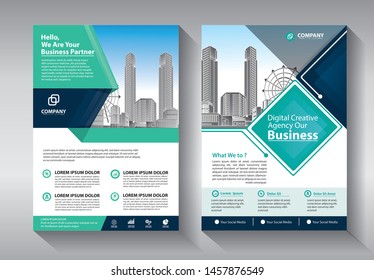 Business abstract vector template. Brochure design, cover modern layout, annual report, poster, flyer in A4 with colorful triangles, geometric shapes for tech, science, market with light background
